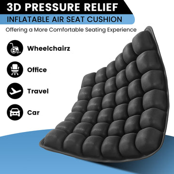 Ergonomic Seat Cushion – Breathable Lycra, High-Resilience Support, Anti-Slip Base